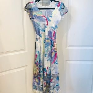 Komarov Silk Floral Dress Size Small